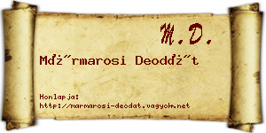 Mármarosi Deodát névjegykártya